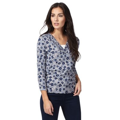 Maine New England Grey floral print top
